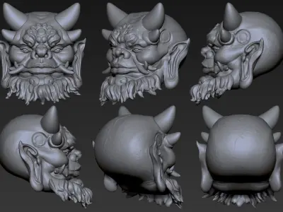 Oni Yokai Head1 3D print model