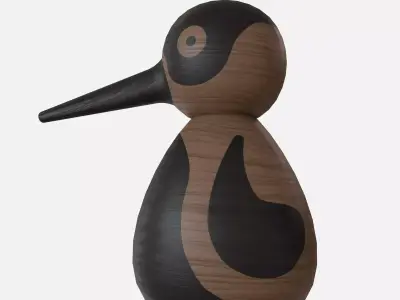 Wood bird woodpecker Low-poly 3D model