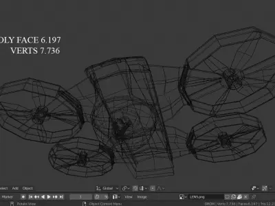 DRONE flying in sky Low-poly 3D model purchase