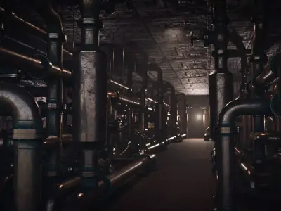 Modular Pipes for game and cinematic purpose Low-poly 3D model