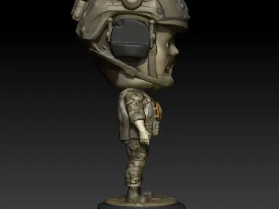 EOD Tech Dew Milligan Bobblehead 3D print model