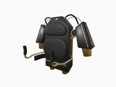 Jetpack G02 Black Golden - SciFi Character Design Low-poly 3D model