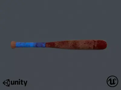 Baseball bit game ready Low-poly 3D model