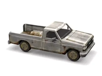 Low Poly Pickup Track - Game Ready Vehicle  Low-poly 3D model