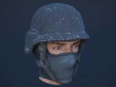 soldier helmet Low-poly 3D model