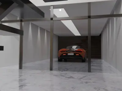 Mclaren  in a luxury garage Free 3D model