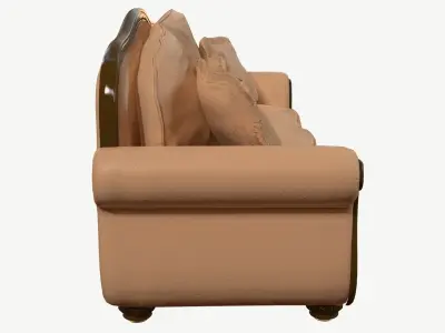 Old Fashioned Sofa model Low-poly 3D model