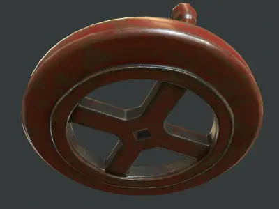 Crank Wheel Low-poly 3D model