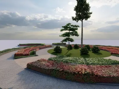 park-public park-Private Park Landscape 3D model