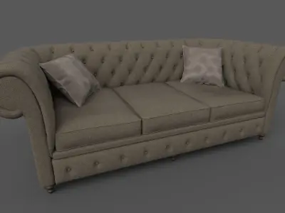 Chesterfield Sofa - 6 versions 3D model