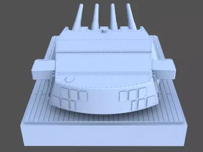 360mm Mark III quadruple turret - Personal license - 1-72 scale 3D print model