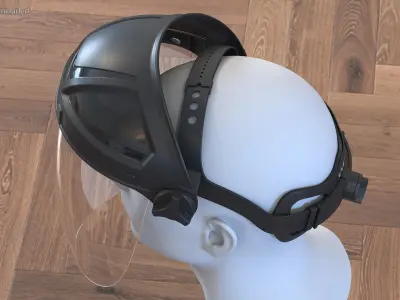 Uvex Turboshield Face Shield Transparent Visor 3D model