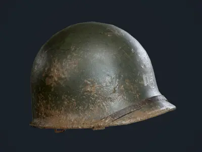 WW2 American Soldier Military Helmet Game Ready Low-poly 3D model order