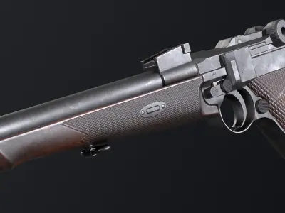 PBR Luger 1902 Carbine Low-poly 3D model