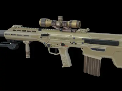 Modular Bullpup Rifle-Sniper Variant Low-poly 3D model