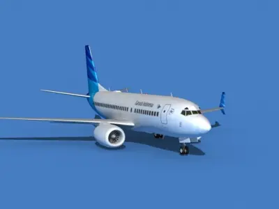 Boeing 737 MAX 7 Garuda Indonesia 3D model