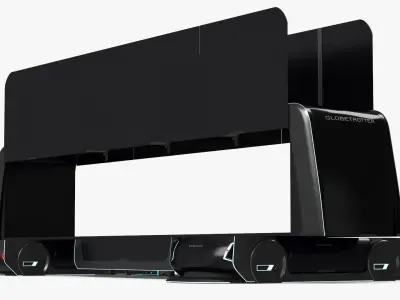 Futuristic Volvo Autonomous Carrier Rigged 3D model
