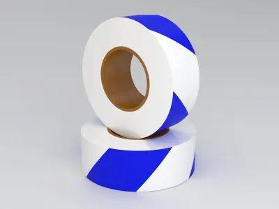 blue Barricade Tape 3D model