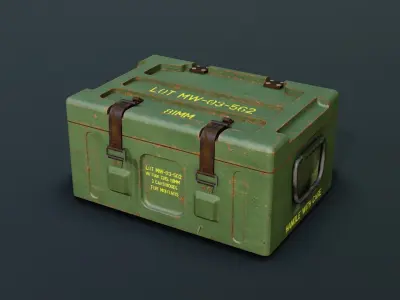 Army ammo box Low-poly 3D model