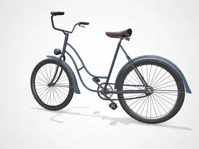 Old Vintage Bicycle Low-poly PBR Low-poly 3D model