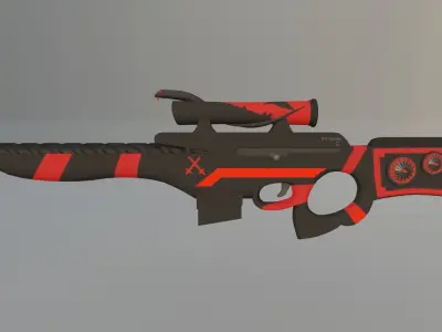 Sci-Fi Sniper Rifle  Low-poly 3D model
