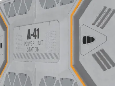 Sci-Fi Power Grid Hatch A-41 White 3D model
