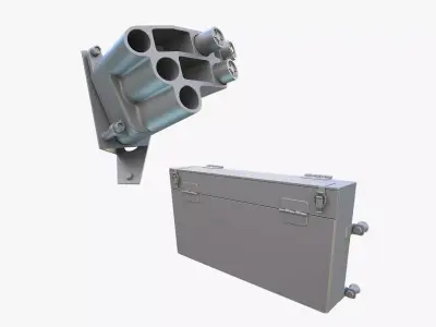  M250 Smoke Grenade Launcher and Storage Box 3D model