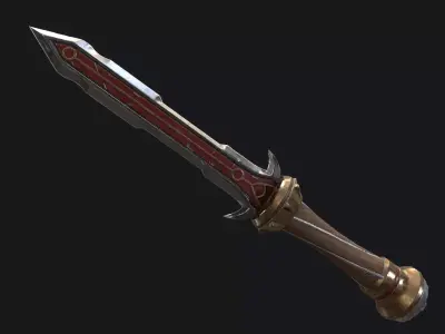 Fantasy Stylish- Dagger of Rave Low-poly 3D model