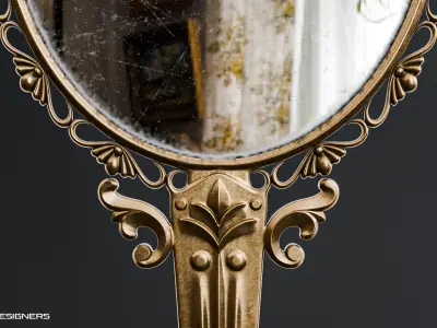 Vintage Hand Mirror  3D model