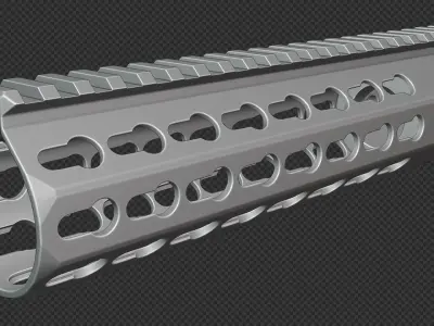 AR-15 KAC URX4 85Inch KeyMod Handguard Low-poly 3D model