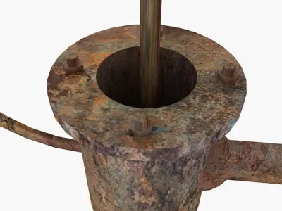 Old Water Hand Pump Low-poly 3D model