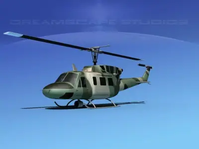 Bell UH-1N Army Forest Gunship 3D model