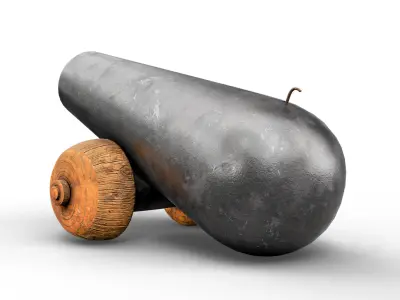 Ancient Medieval Cannon Low-poly 3D model