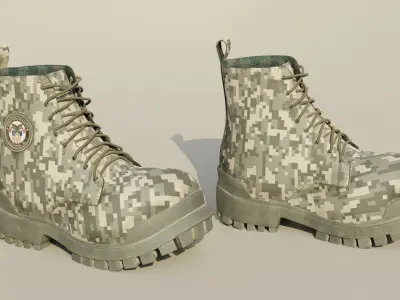 Military boots 3D model purchase