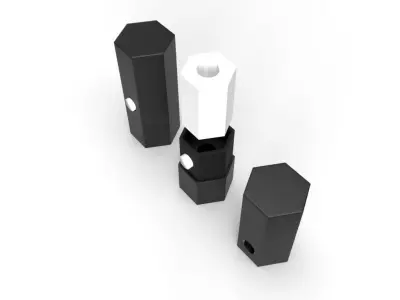 Hexagon CRP Childproof Button Box 3D model