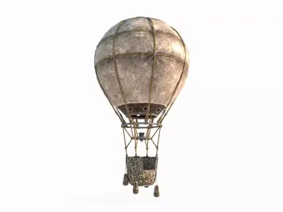 Ancient fantasy-style hot air balloon 3D model