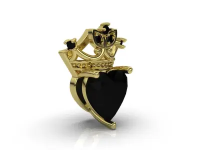 CROWN HEART 3D print model