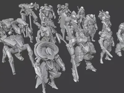 mecha set 4 3D model