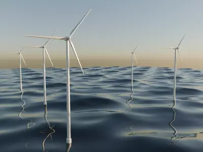Wind Turbine Low-poly 3D model buy