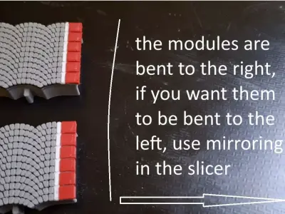 Double Edge Platform curved modules 1-87 FDM color 3D print model