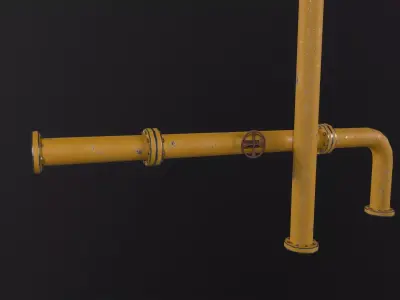 Rusty Pipes 3D Model Low-poly 3D model