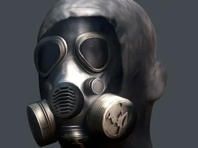 helmet Gas mask 3d model military combat Low-poly 3D model