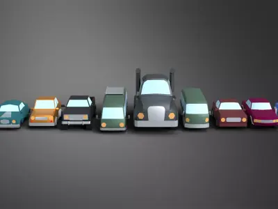 low poly cars Free low-poly 3D model by TreasureHunt