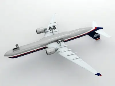 Airbus A330 Airliner - US Airways Low-poly 3D model