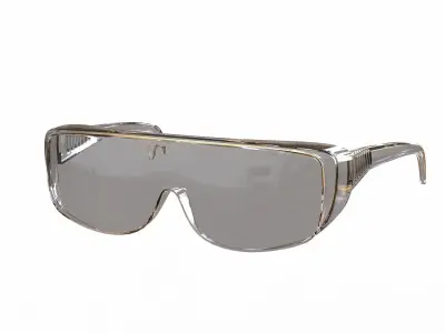 Industrial SAFETY GLASSES transparent Low-poly 3D model