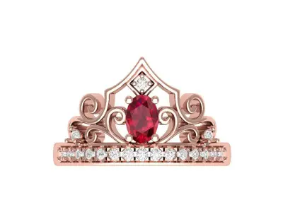 Crown Ring 3D print model