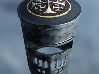 Crusader Helmet Low-poly 3D model