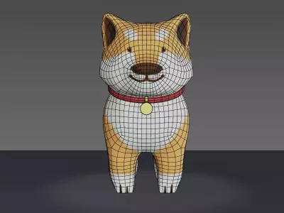 Toon dog Low-poly 3D model