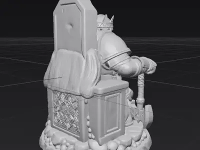 Dwarf King Figurine 3D Model  3D model