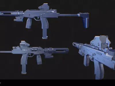 MP9 low Low-poly 3D model